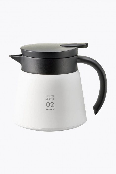 Hario V60 Heat - Retaining Stainless Server 600 White