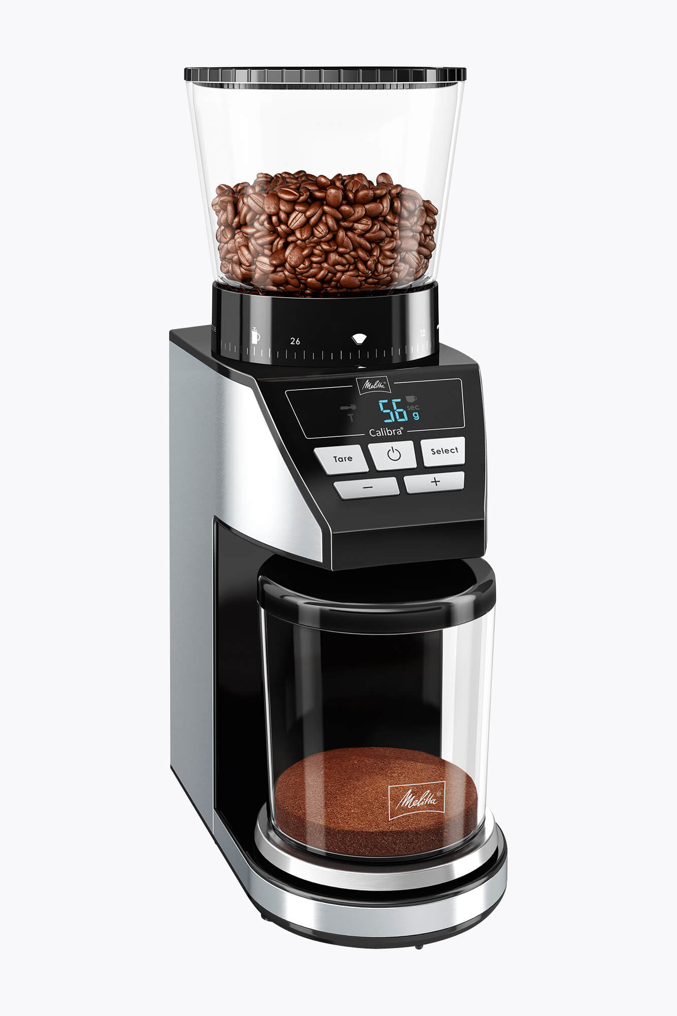 roastmarket.de | Melitta® Calibra electric coffee grinder 1027-01 black stainless steel