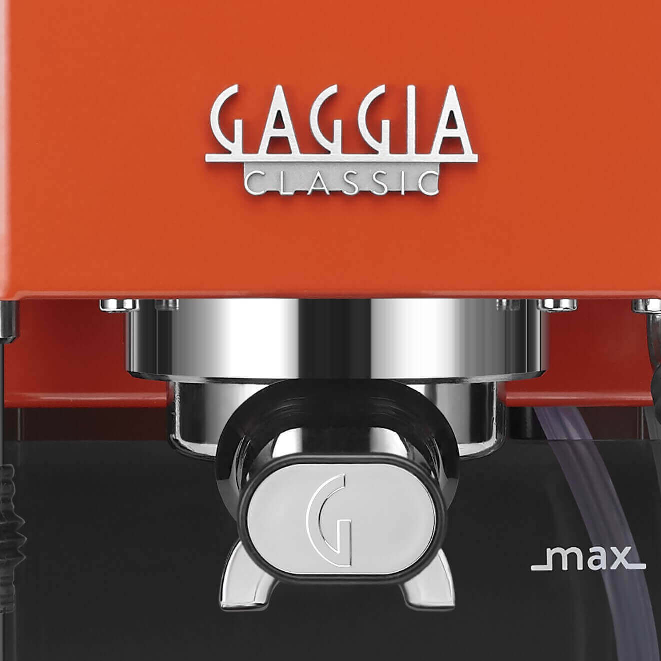 Gaggia New Classic Red Lobster Nahaufnahme der Brühgruppe Gaggia New Classic Blau
