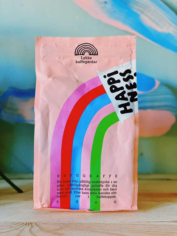 Lykke Kaffegårdar Happiness Kaffee in abbaubarer Verpackung