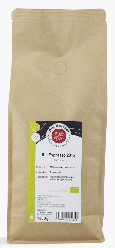Mainzer Kaffeemanufaktur Bio Espresso 2012