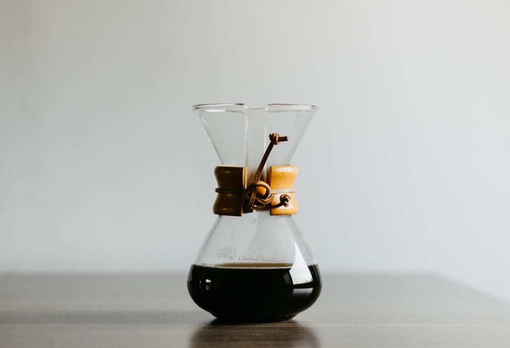 Chemex gefüllt mit Kaffee