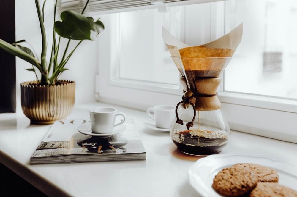 Chemex Kaffeekaraffe und Tasse