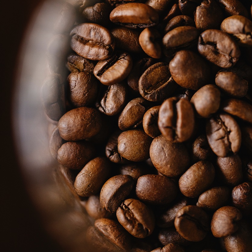 Nahaufnahme von Kaffeebohnen